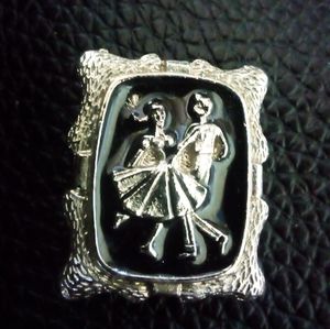 Vintage Scarf Clasp Square Dancing